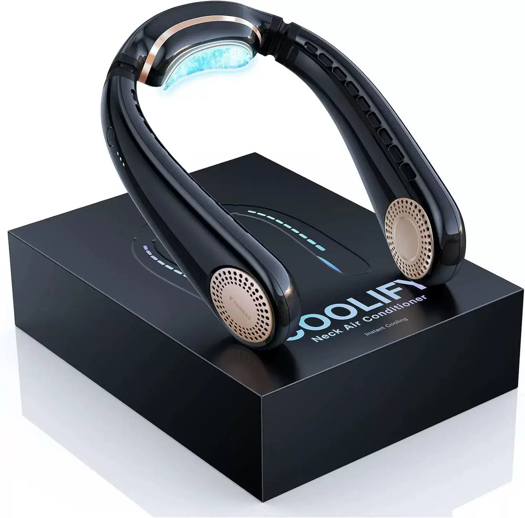 Unisex One Size Ergonomic Bladeless Neck Air Cooler with Adjustable Turbine Vents Bowlift