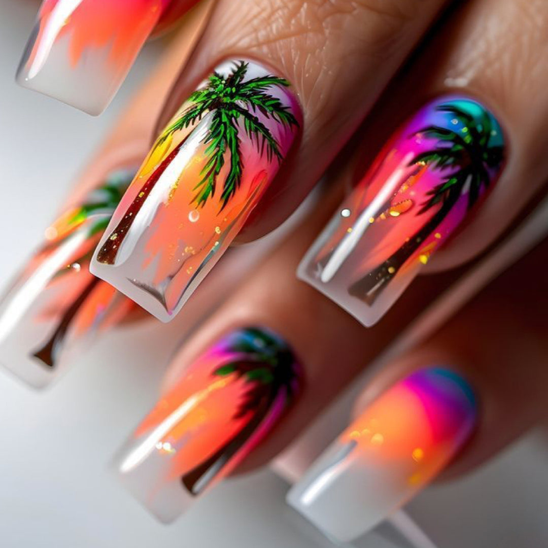 Tropical Sunset Nail Art Bowlift