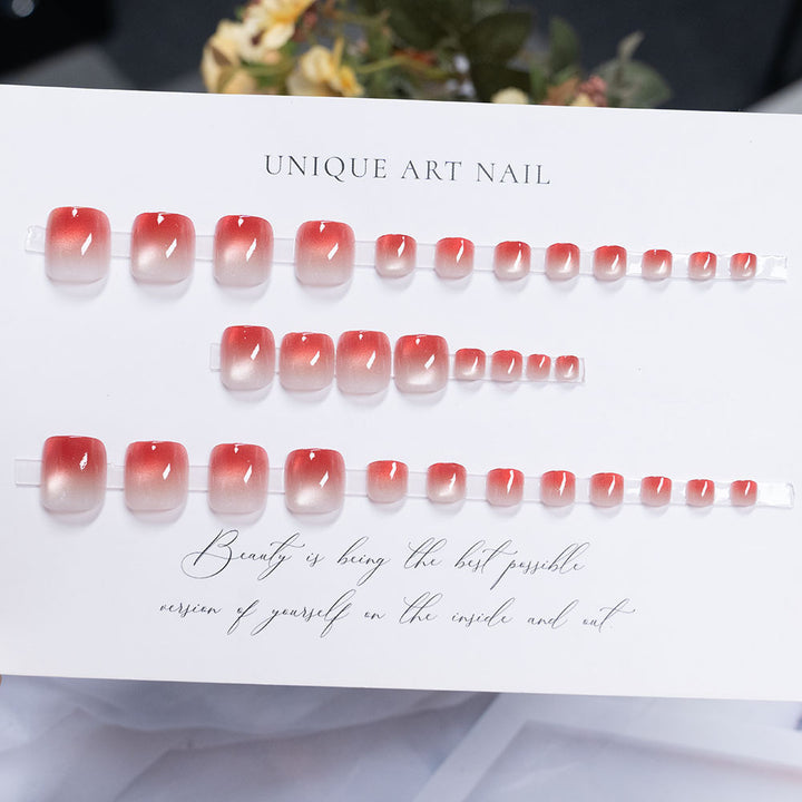 Decorative Ombre Press-On Toe Nail Art Bowlift