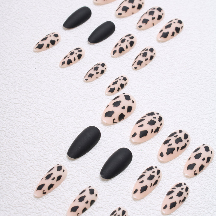 Artistic Stiletto Press-On Nails with Leopard Design Bowlift