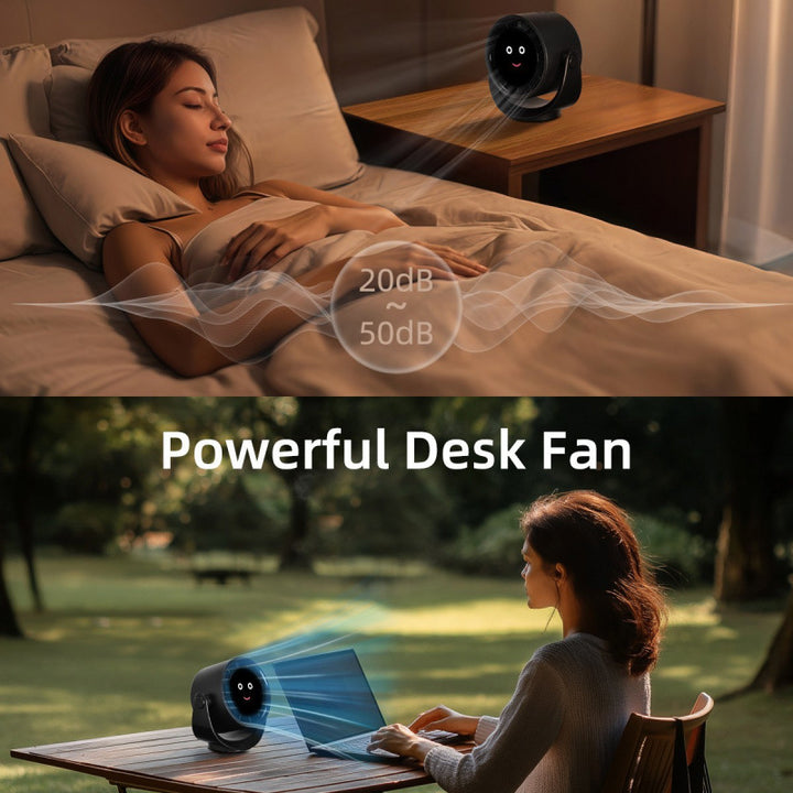 Ladies Portable 360-Degree Table Fan with Smart Display Bowlift