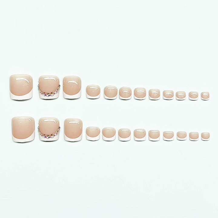 Nail art set with elegant French lace decoration and glitter accents Bowlift