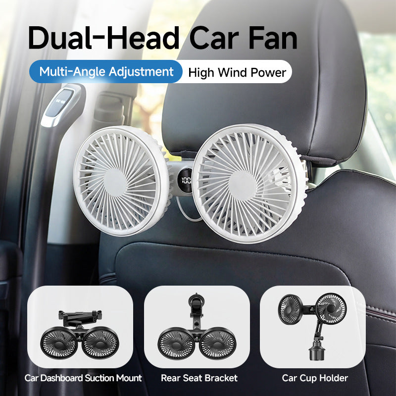 Unisex Dual-Head Rotating Clip-On Fan Bowlift