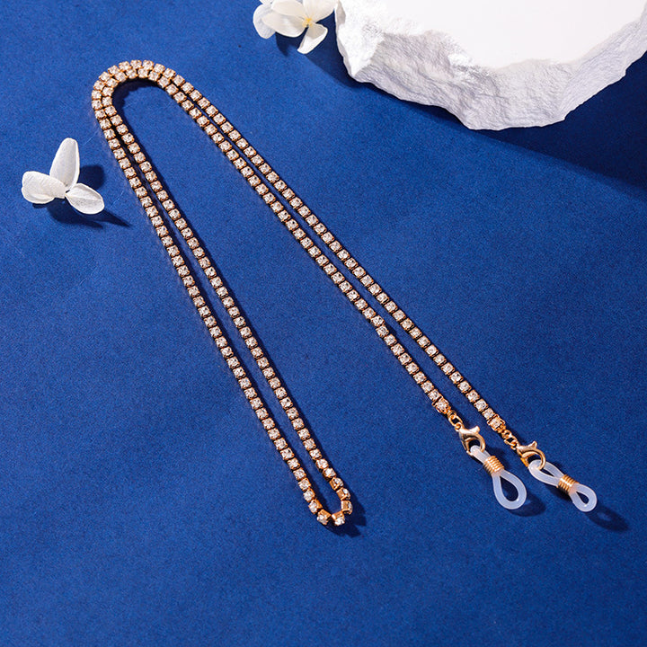 Rhinestone Eyewear Retainer Chain Bowlift