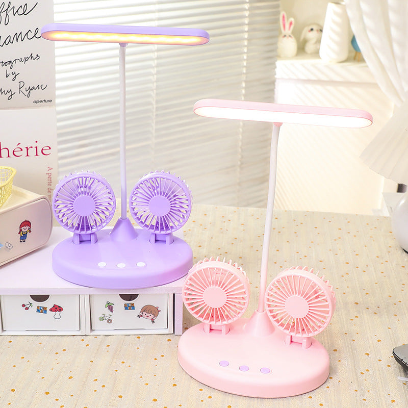 Women Multifunctional Table Fan with Integrated LED Lighting Bowlift