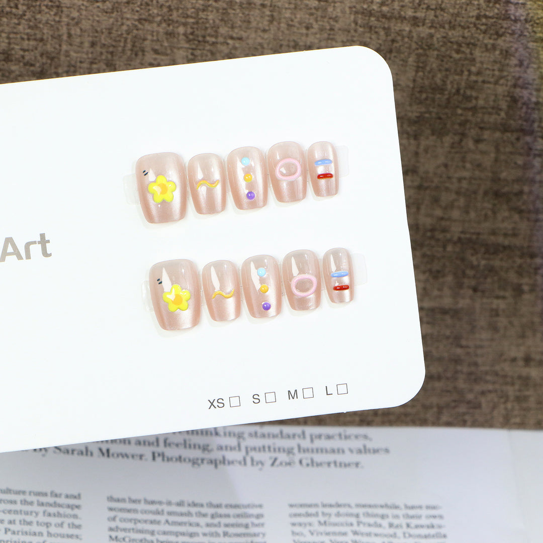 Thematic Artistic Press-On Nail Set Bowlift