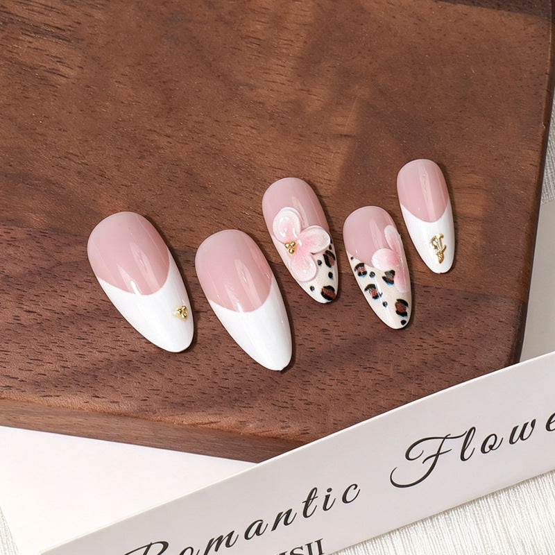 Elegant Floral Acrylic Press-On Nail Set Bowlift