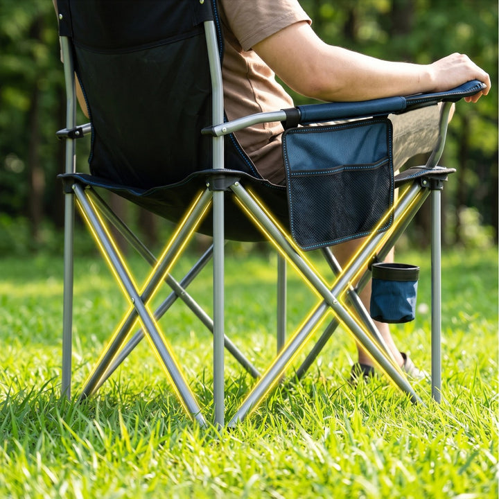 Ergonomic Outdoor Chair with Cup Holder Bowlift