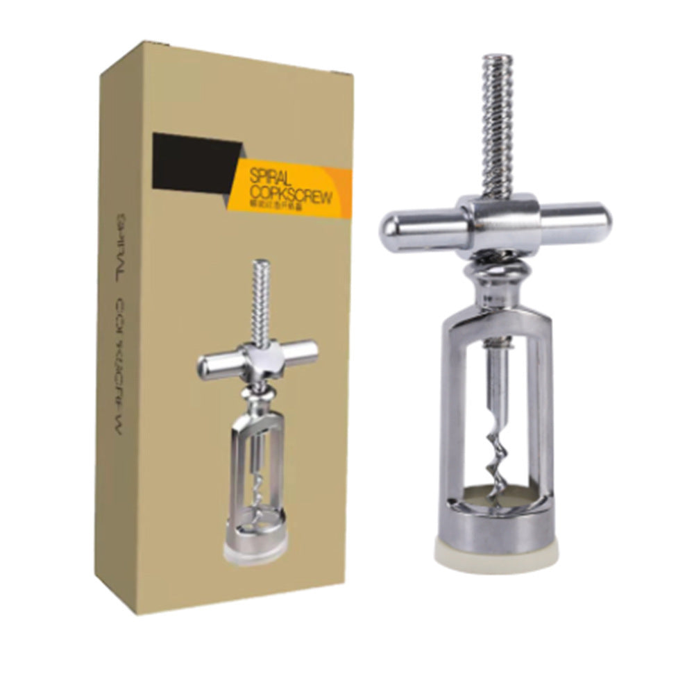 Stainless Steel T-Handle Lever Corkscrew Wine Bottle Opener Bowlift