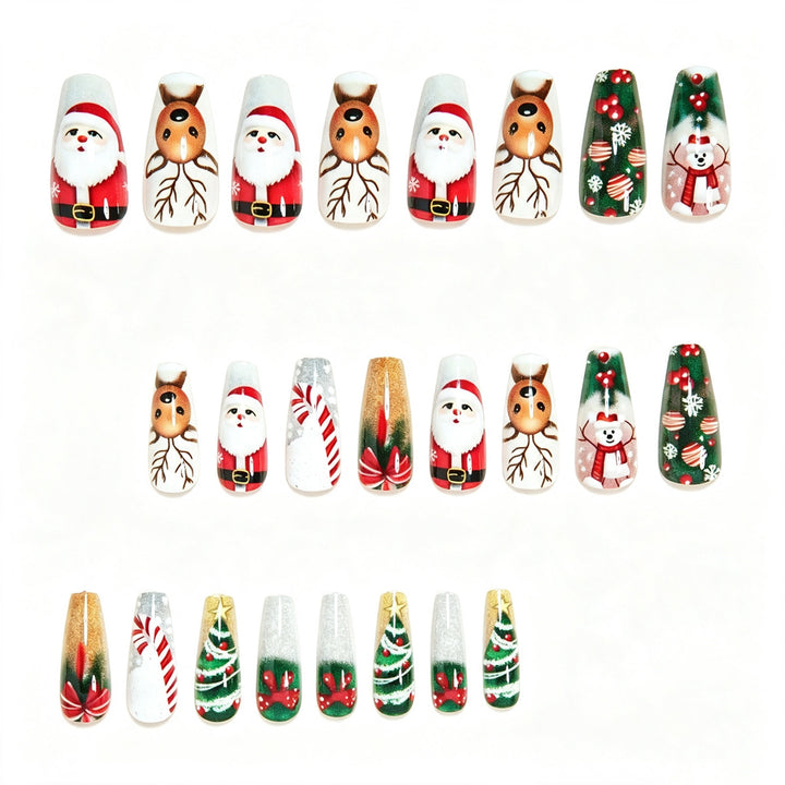 Festive Themed Acrylic Press-On Nail Art Set Bowlift