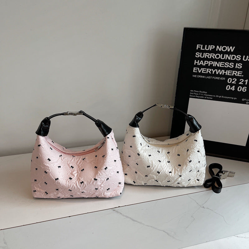 Quilted Floral Shoulder Handbag Bowlift