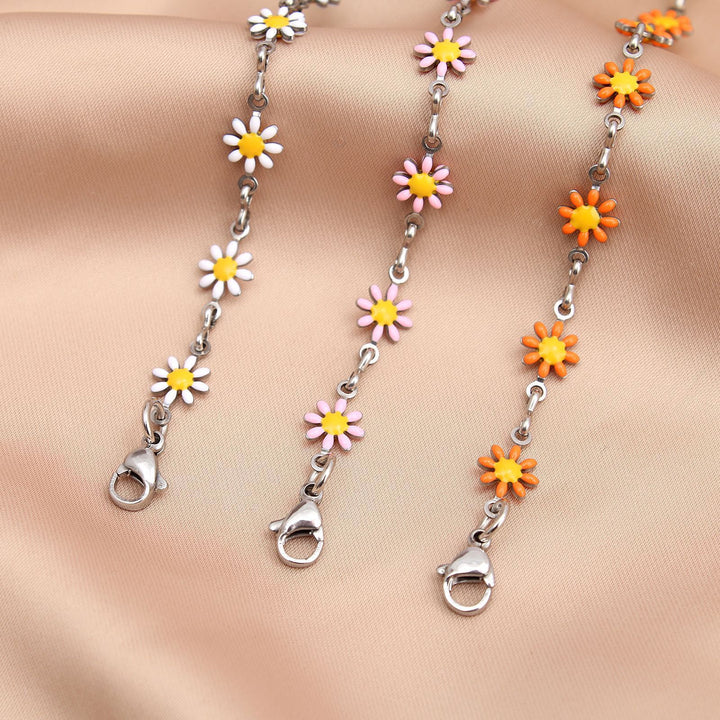 Floral Charm Chain Anklet Bowlift