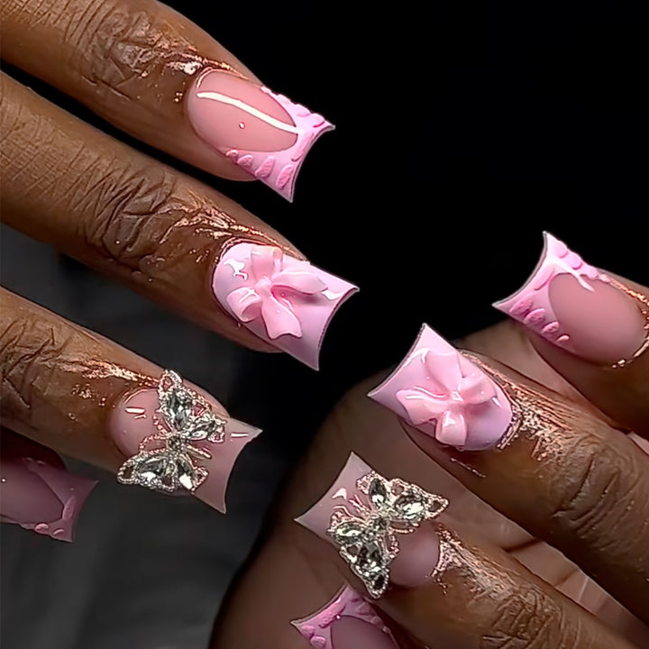 3D Floral Press-On Nail Art Set Bowlift
