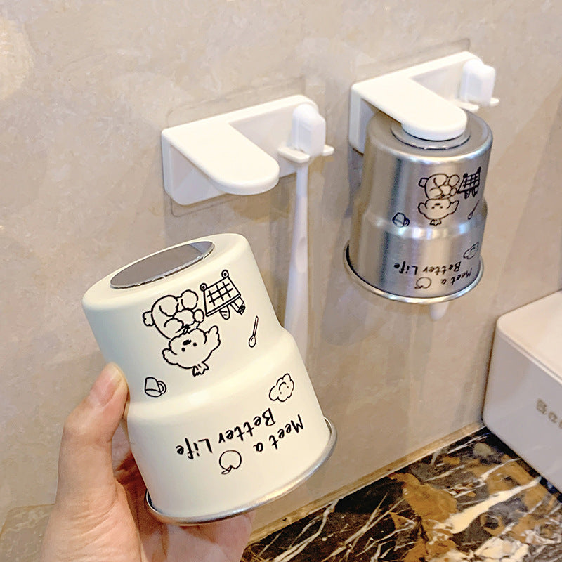 Wall-mounted toothbrush holder made of stainless steel Bowlift