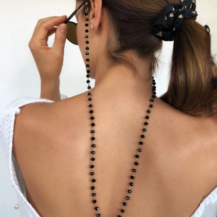 Pearl glasses chain with crystalline shine Bowlift