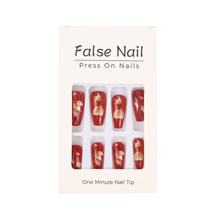 Artificial nail tips with floral accents Bowlift
