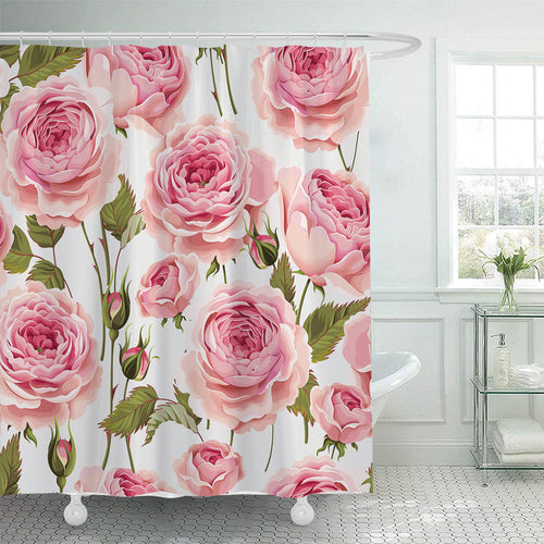 Floral Design Shower Curtain Bowlift