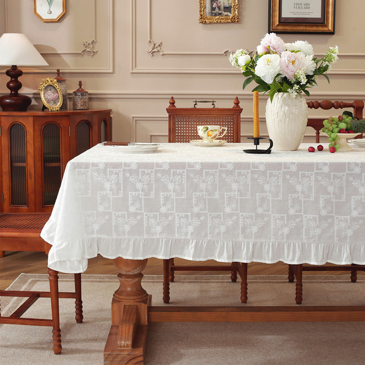 Elegant Ruffled Tablecloth