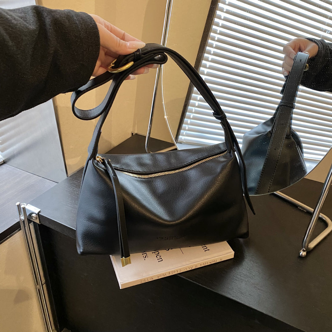 Textured Casual Shoulder Bag Bowlift