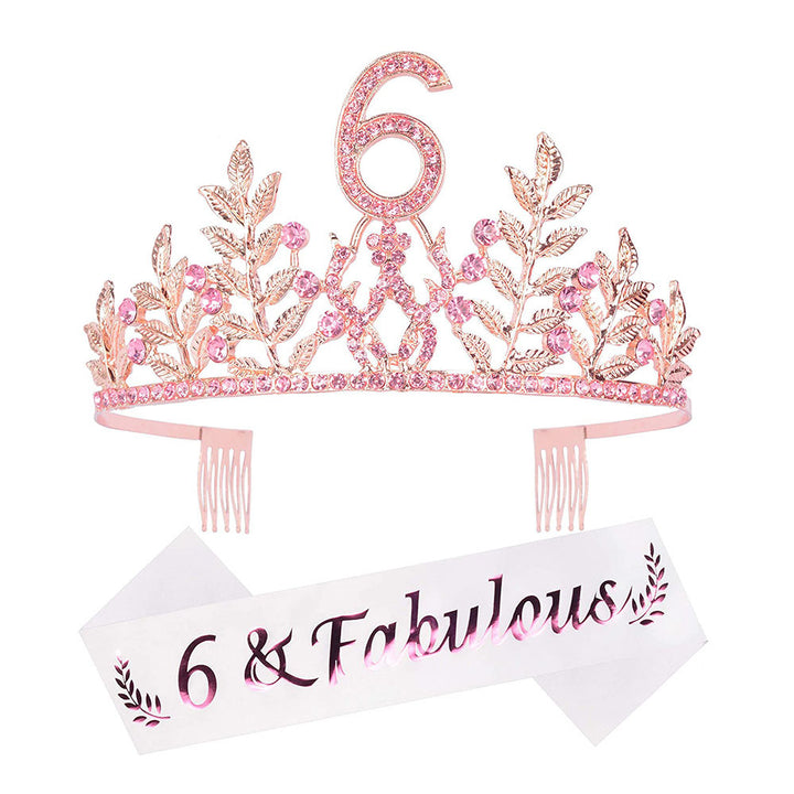 Women's Glamorous Birthday Crown with Shining Rhinestones Bowlift