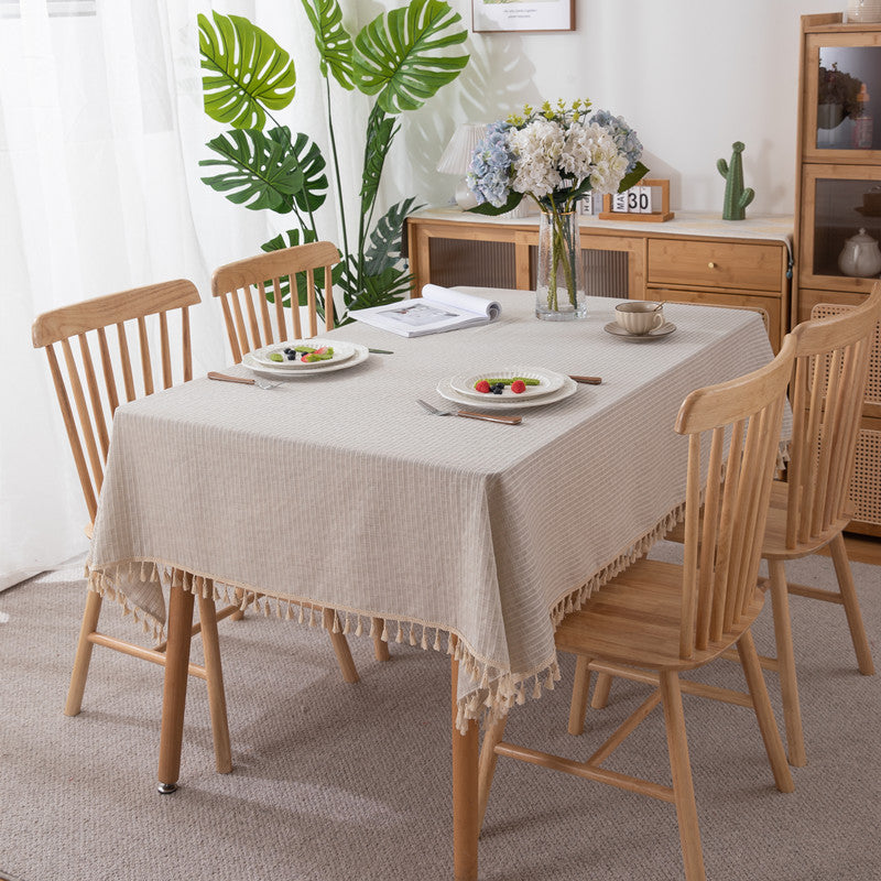 Knitted Striped Tablecloth