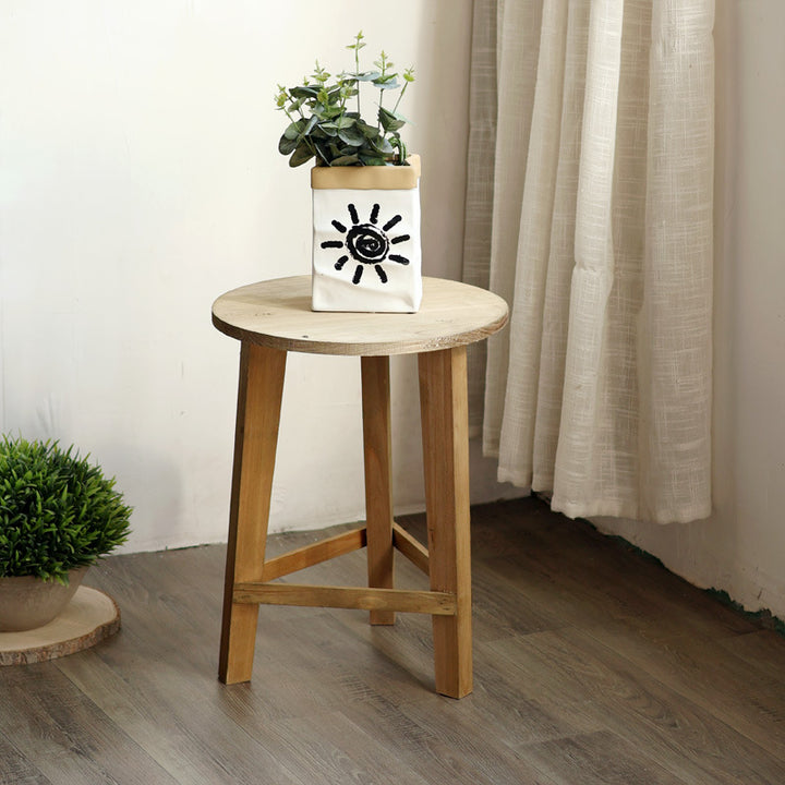 Rustic side table made of solid wood Bowlift