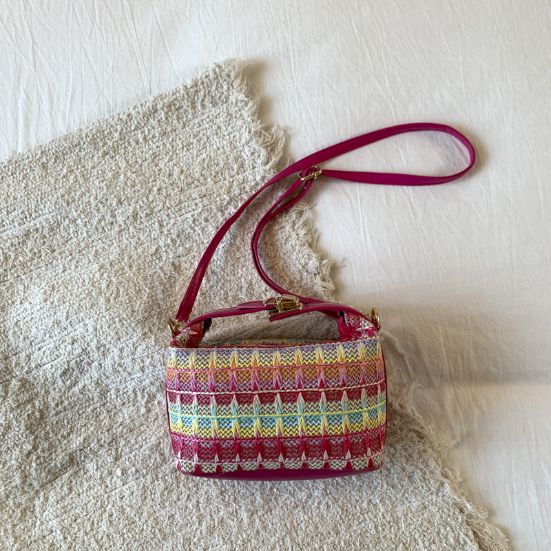 Textured Handwoven Mini Crossbody Bag Bowlift
