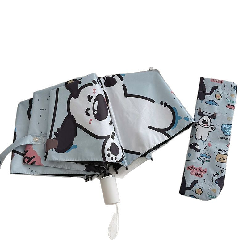 Women Folding Umbrella with Cute Animal Designs and Practical Carrying Case Bowlift