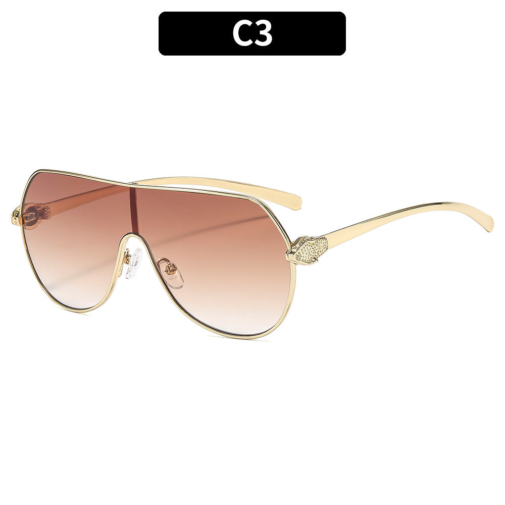 Elegant Look Stylish Oversized Shield Sunglasses