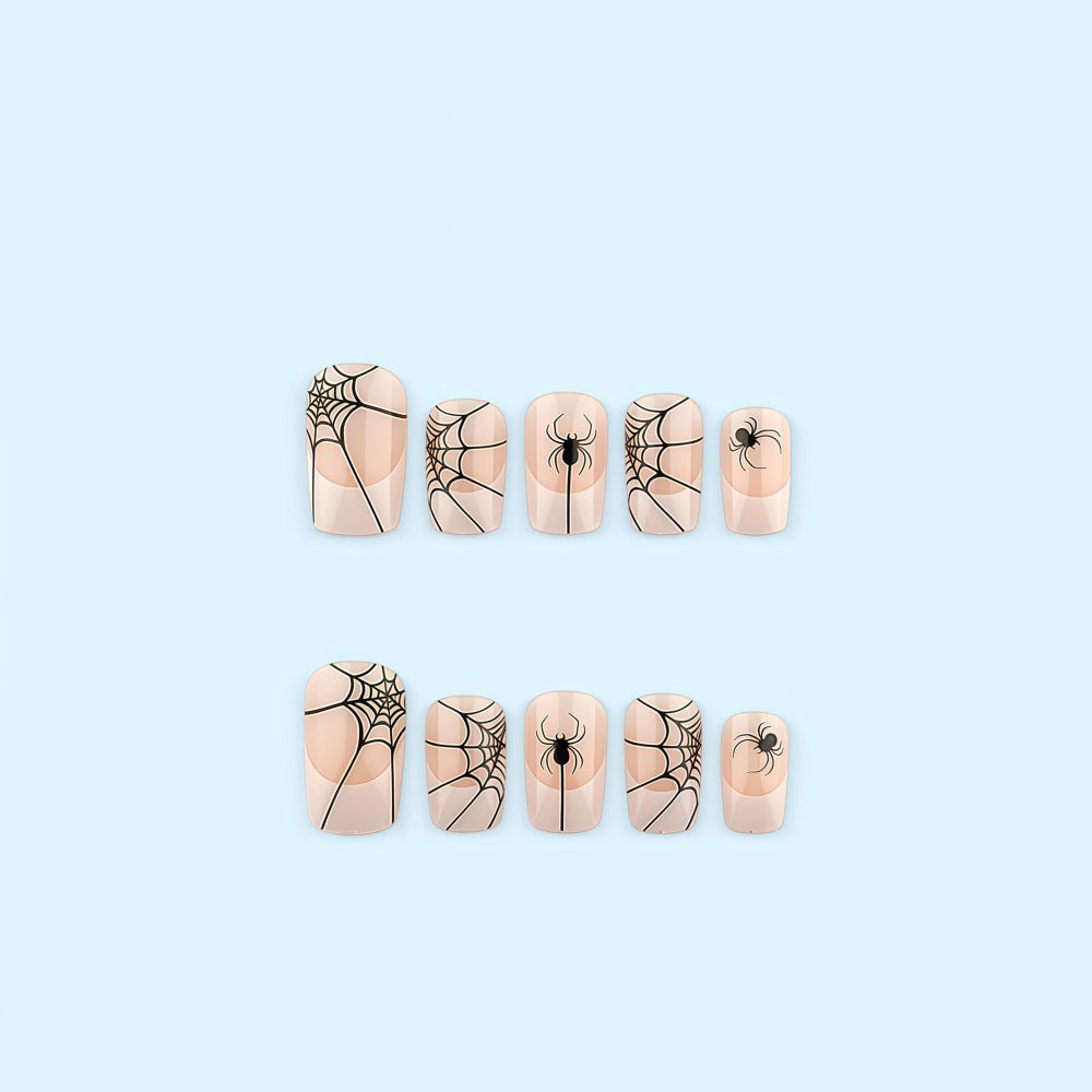 Halloween Artificial Nails with Spider and Web Design Bowlift