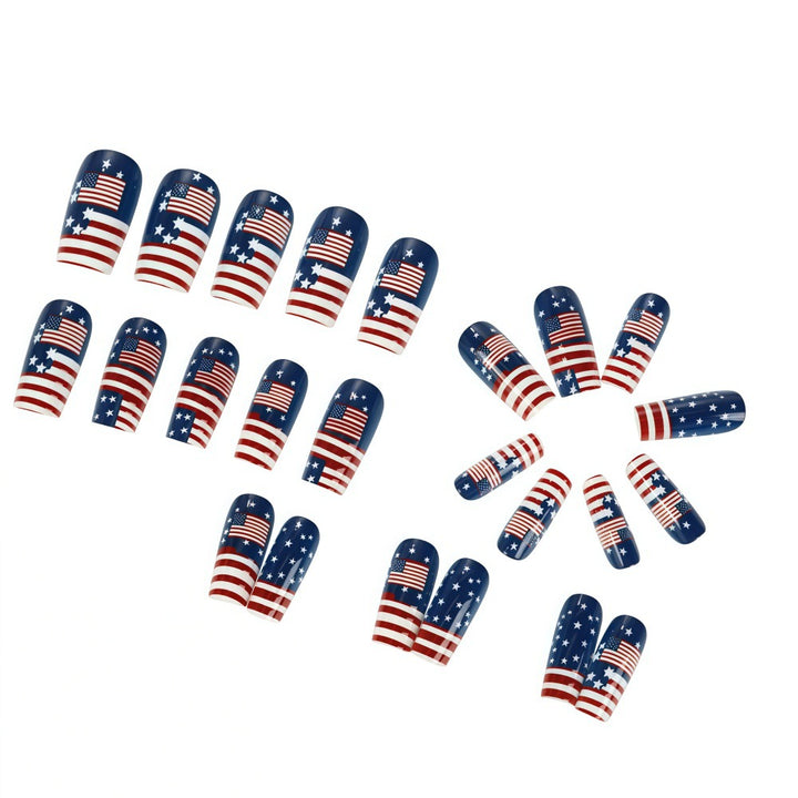 Artificial nails with patriotic flag motif Bowlift