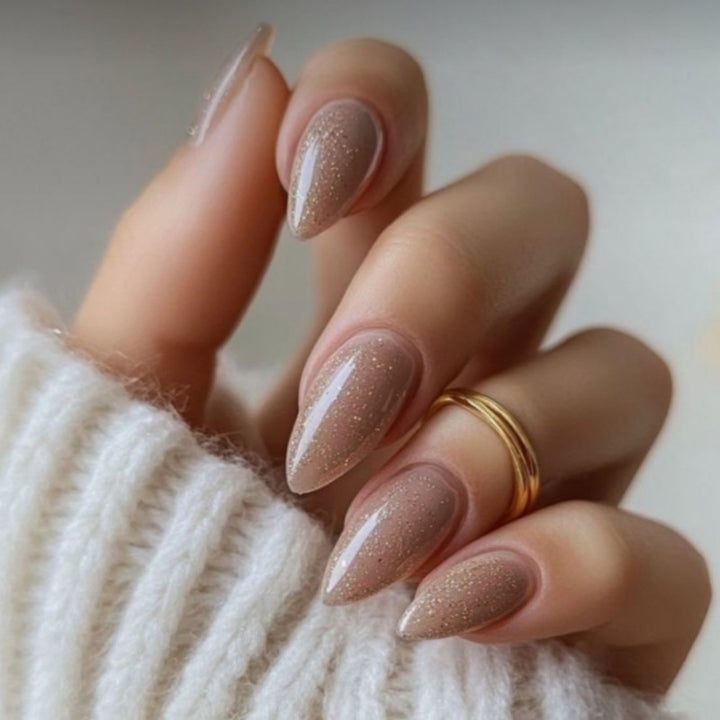 Premium Glittering Almond-Shaped Press-On Nails Bowlift