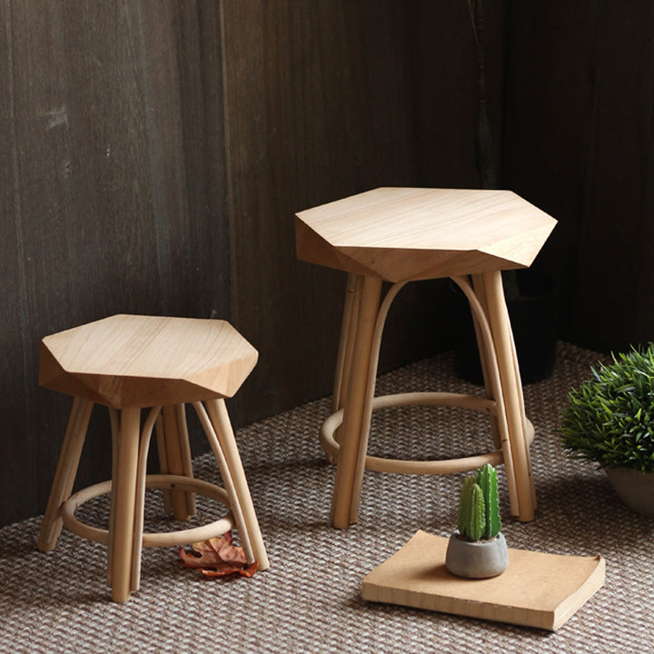 Modern stool made of solid wood Bowlift