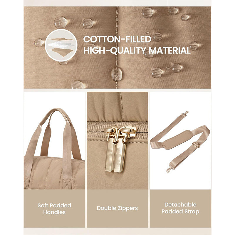 Fashionable and Practical Leisure Tote Bag with Detachable Cosmetic Pouch Bowlift