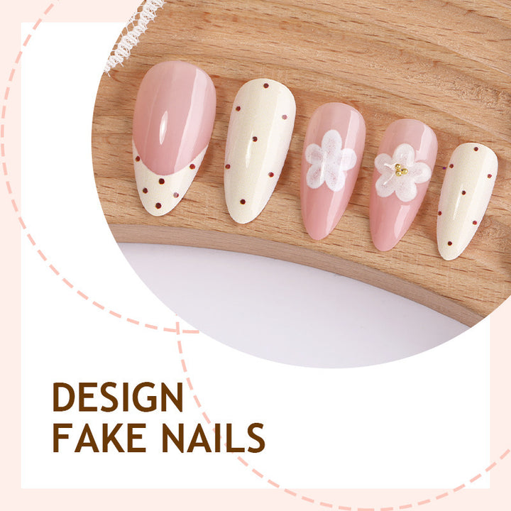 Creative nail art set with floral accents and glitter Bowlift