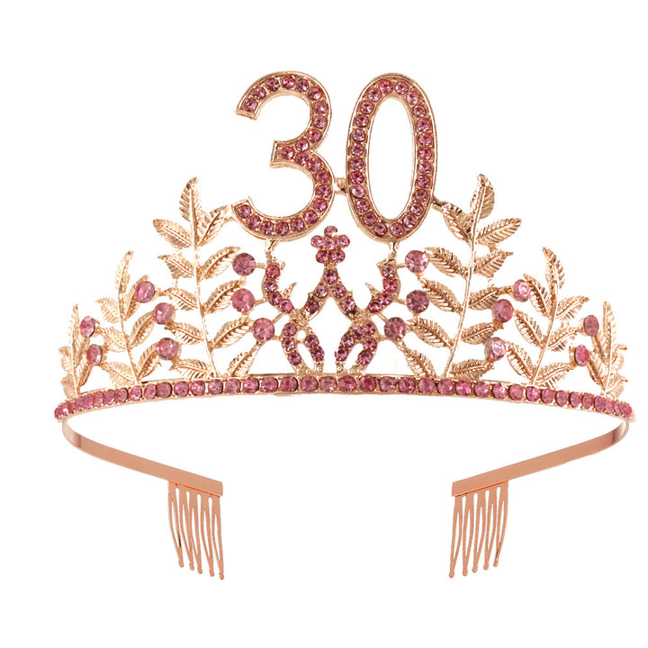 Women's Glamorous Birthday Crown with Shining Rhinestones Bowlift