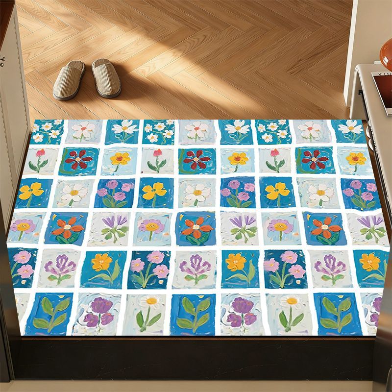 Patterned Floral Area Mat