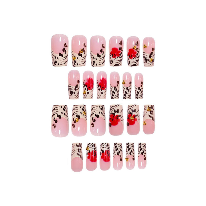 Floral and Animal Print Press-On Nail Art Bowlift