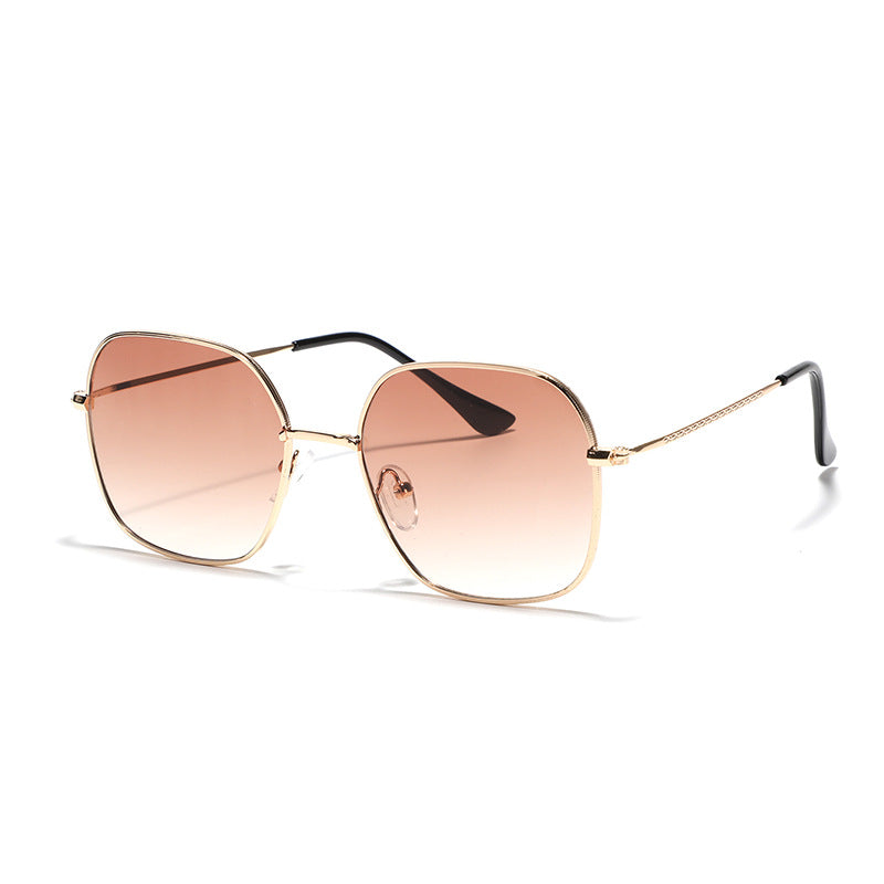 Women's fashionable square sunglasses with narrow metal frame and UV protection Bowlift