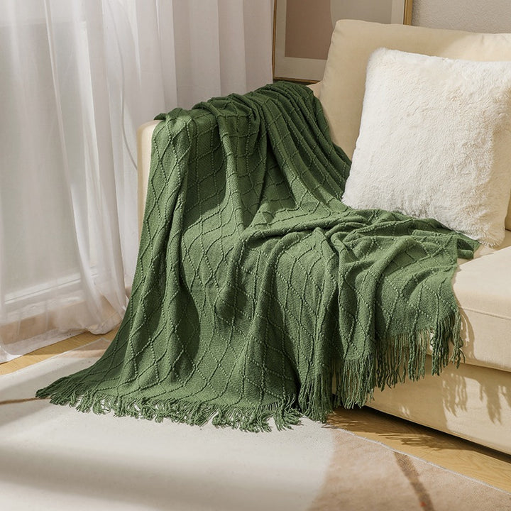 Women’s knitted blanket with textured wave pattern Bowlift