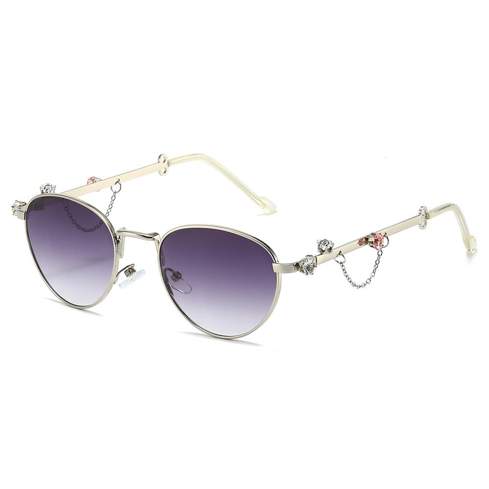 Decorative Rhinestone Cat-Eye Sunglasses Bowlift