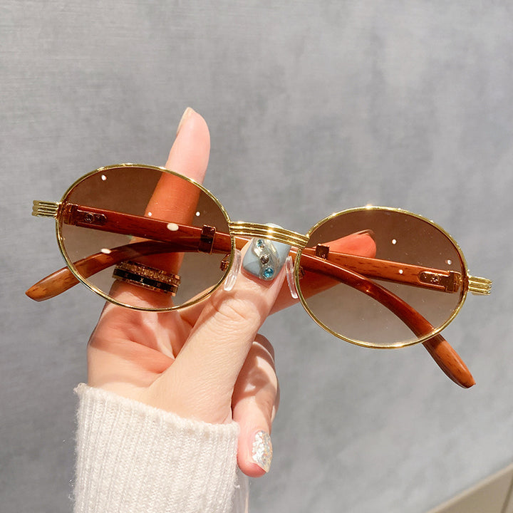 Women's Vintage-Style Sunglasses with Wooden Inner Frame Bowlift