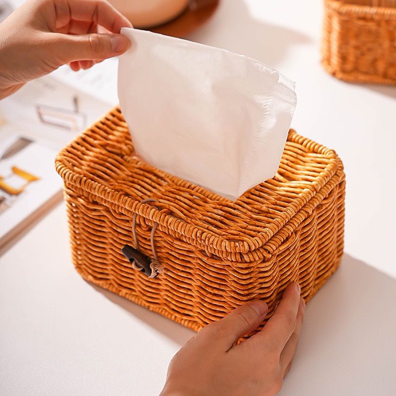 Women Handwoven Storage Box with Lid Bowlift