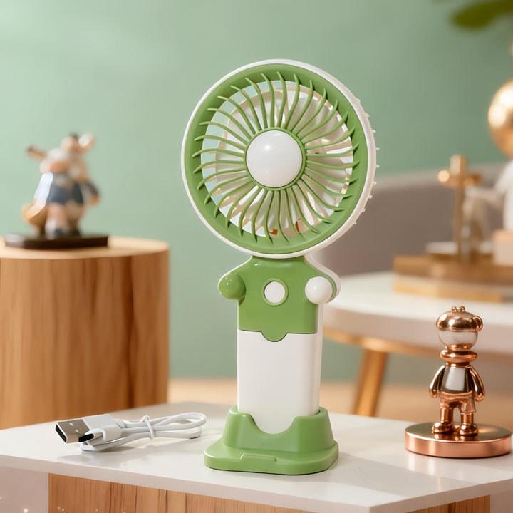 Women's Portable Hand Fan with USB Charging Function and Flexible Tilt Adjustment Bowlift