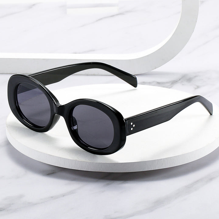Vintage-Style Oval Frame Sunglasses Bowlift