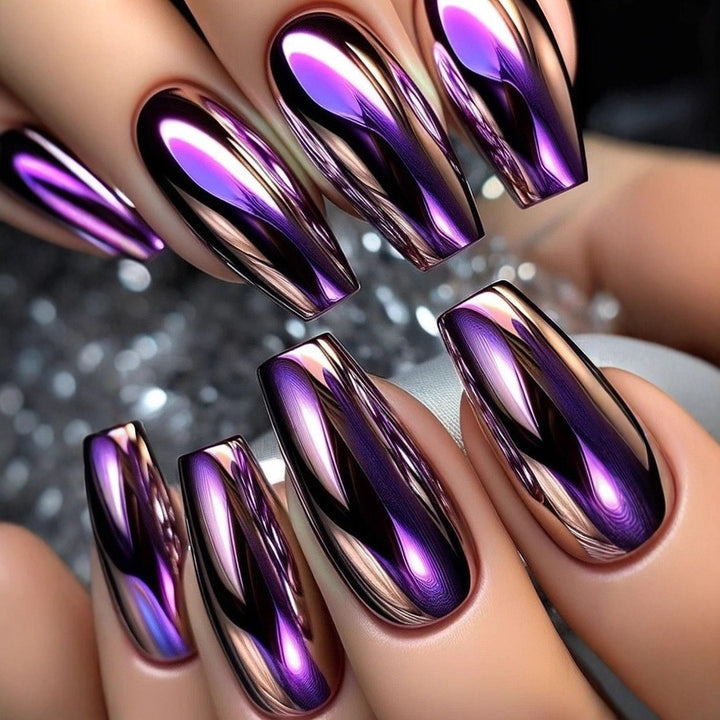 Artifical nails with Faceted Design Bowlift