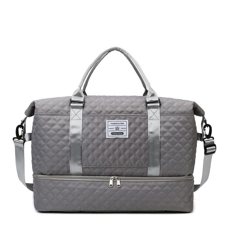 Multi-Pocket Quilted Duffle Bag