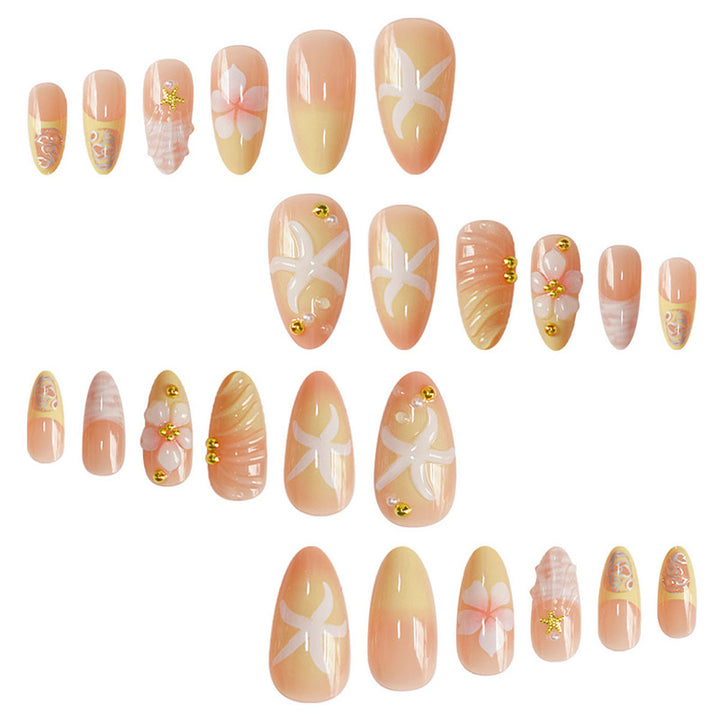 Elegant Floral Design Nail Set Bowlift