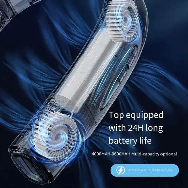 Unisex One Size Portable Rechargeable Bladeless Neck Fan with Adjustable Airflow and Quiet Brushless Motor Bowlift