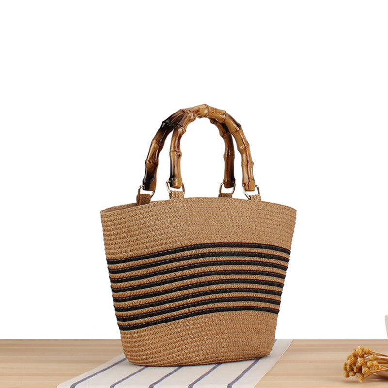 Handmade basket bag with bamboo handles Bowlift